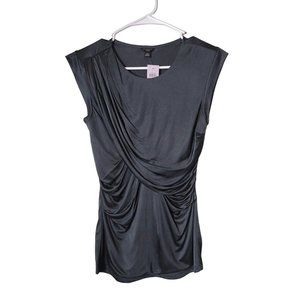 Ann Taylor Top Womens XS Petite Sleeveless Charcoal Office Party Professional